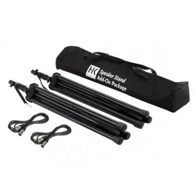 HK Audio Speaker Stand Add On XLR kiegészítő szett, két alumínium hangszóróállvány és két XLR kábel, hordtáskával