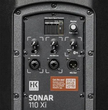 HK Audio SONAR 110 Xi aktív hangfal, 800W, 10″ + 1″, Class AB+D, 3 preset, DSP, Bluetooth 5.0, TWS, Remote App