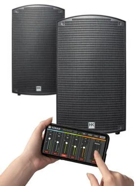 HK Audio SONAR 112 Xi aktív hangfal, 1200W, 12″ + 1″, Class AB+D, 3 preset, DSP, Bluetooth 5.0, TWS, Remote App