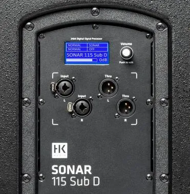 HK Audio SONAR 115 Sub D aktív subhangfal, 1500W, 15″, bass-reflex, D-Class, DSP, M20, 2.2″ LCD display, fa kabinet