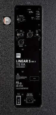 HK Audio LINEAR 5 MK II 115 XA aktív hangfal, 1200W bi-amp, 1x 15″/1″, 70°x50° CD-kürt, 31°, DSP out, DSP CONTROL Win/macOS