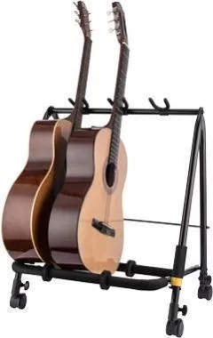 Hercules GS523B PLUS Gitárállvány három gitár részére, kerekekkel