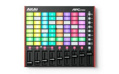 Akai Pro APC Mini (MK2) USB/MIDI vezérlő, Ableton Live kontroller, 8x8 RGB matrix, 8+1 fader
