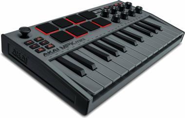 Akai Pro USB/MIDI kontroler, 25 kláves, 8 RGB pad, OLED displej, joystick