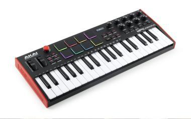 Akai Pro USB/MIDI kontrolér, 37 kláves, 8 RGB padů, krokový sekvencer, joystick, sustain vstup, OLED