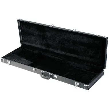 RockCase RC 10605 B/SB Keménytok elektromos basszusgitárhoz, fekete Tolex, bársony bélés, tartozéktartó rekesz