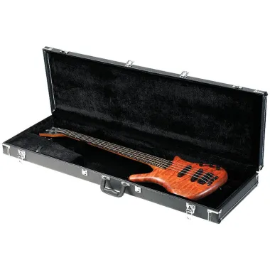 RockCase RC 10605 B/SB Keménytok elektromos basszusgitárhoz, fekete Tolex, bársony bélés, tartozéktartó rekesz