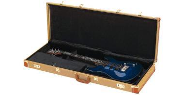 RockCase RC 10606 VT/SB Elektromos Gitár Keménytok, Vintage Tweed, Nyaktartó, Tartozéktartó