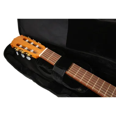 RockBag RB 20608 B/PLUS Klasszikus gitár tok, vízálló, párnázott, fekete bársony bélés