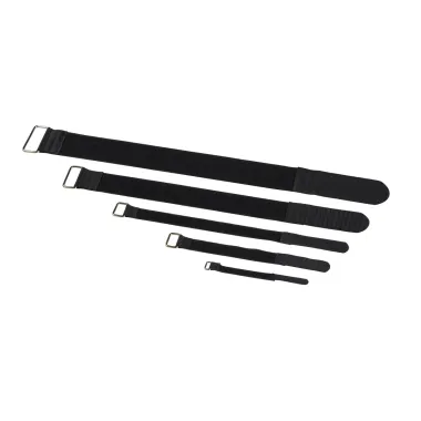 RockBoard RBO CAB TIE 300 B Kábelkötegelők, újrahasználható, fekete, 10 db, közepes, fémgyűrű, Hook & Loop