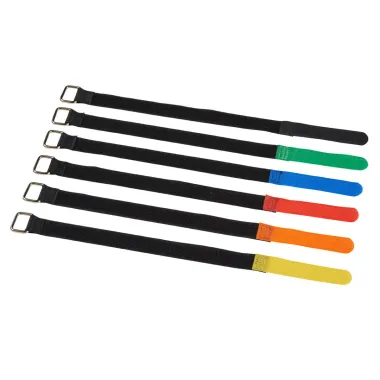 RockBoard RBO CAB TIE 300 B Kábelkötegelők, újrahasználható, fekete, 10 db, közepes, fémgyűrű, Hook & Loop