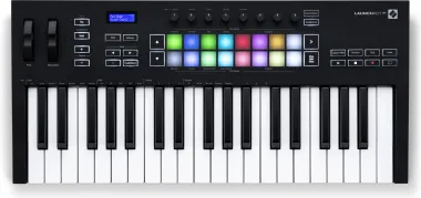Novation Launchkey 37 MK4 MIDI kontroller, 37 billentyű, 16 RGB PAD, 8 encoder