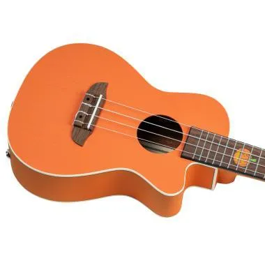 Ortega RUHWCE Egyedi Készítésű Sorozat Halloween Kiadás Koncert Előerősítős Ukulele 4 Húros - Tök Narancs