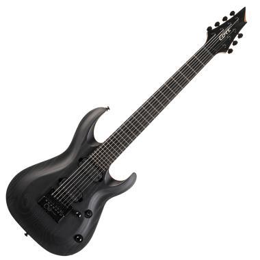 Cort elektrická kytara, Evertune, 7 strun, otevřená struktura, černá