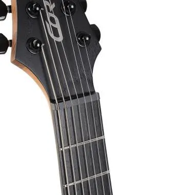 Cort Co-KX707-Evertune-OPBK with bag elektromos gitár tokkal, Evertune, héthúros nyílt pórusú fekete