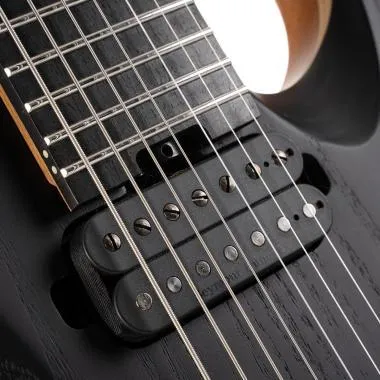 Cort Co-KX707-Evertune-OPBK with bag elektromos gitár tokkal, Evertune, héthúros nyílt pórusú fekete