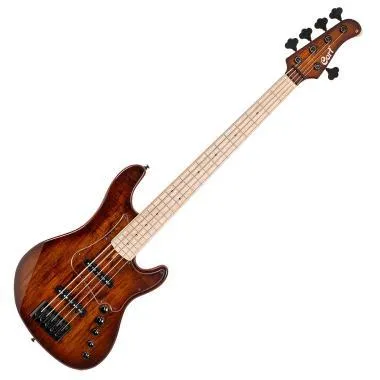 Cort Co-GB-Fusion5-ABB with bag elektromos basszusgitár, 5 húros, deluxe félkemény tokkal, matt vintage natúr