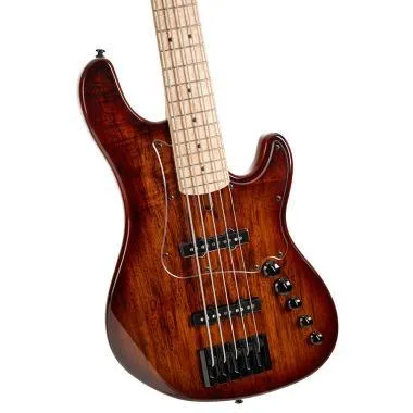 Cort Co-GB-Fusion5-ABB with bag elektromos basszusgitár, 5 húros, deluxe félkemény tokkal, matt vintage natúr