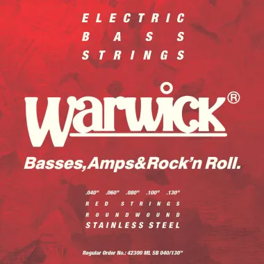Warwick 42300 ML 5B 040/130 Basszushúr Készlet, Rozsdamentes Acél, 5-Húros, Közepesen Könnyű, .040-.130