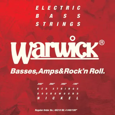 Warwick 46210 ML 4 040/100 Basszusgitár Húrkészlet, Nikkelbevonatú Acél, Közepes Könnyű, .040-.100