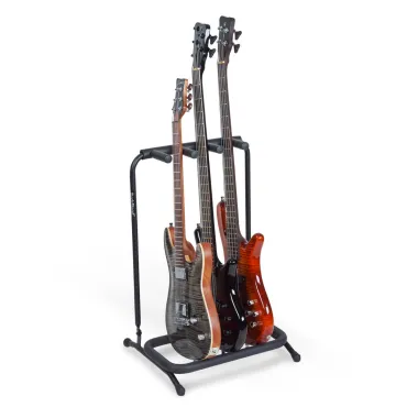 RockStand RS 20860 B/1 Több gitáros állvány, összecsukható, 3 gitárhoz/basszusgitárhoz, fekete