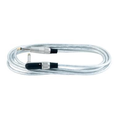 RockCable RCL 30253 D6 SILVER Hangszerkábel, hajlított/egyenes TS, 3m, aranyozott, ezüst