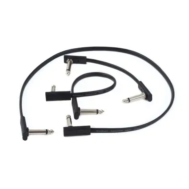 RockBoard RBO CAB PC F 10 BLK Lapos Patch Kábel, Extra Lapos Kialakítás, Szögletes Dugók, 10 cm