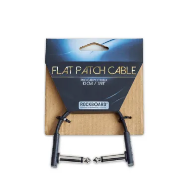 RockBoard RBO CAB PC F 10 BLK Lapos Patch Kábel, Extra Lapos Kialakítás, Szögletes Dugók, 10 cm