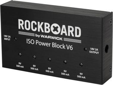 RockBoard RBO POW BLO ISO 6 Izolált többtápegység, 5x 9V slot, 18V összekötő kimenet