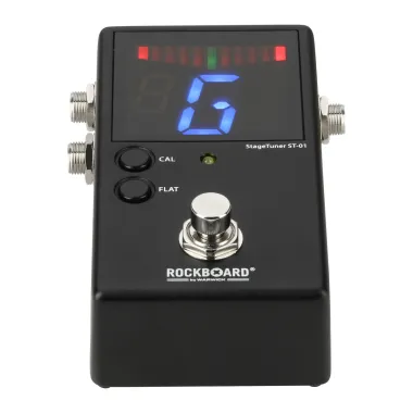 RockBoard RBO E ST 01 V2 Kromatikus pedálhangoló, LED kijelző, True Bypass, Hangolási funkció