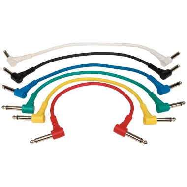 RockCable RCL 30011 D5 Patch kábelkészlet, derékszögű TS csatlakozók, színes, 6 db, 15 cm