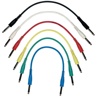 RockCable Patch kabel, rovné TS konektory, barevné, 6 ks, 30 cm