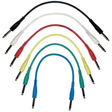 RockCable RCL 30030 D5 Patch kábelkészlet, egyenes TS dugók, többszínű, 6 db, 30 cm