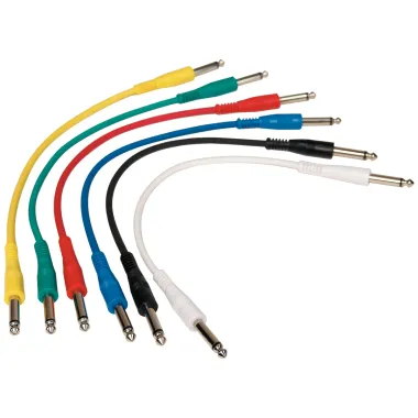 RockCable RCL 30030 D5 Patch kábelkészlet, egyenes TS dugók, többszínű, 6 db, 30 cm