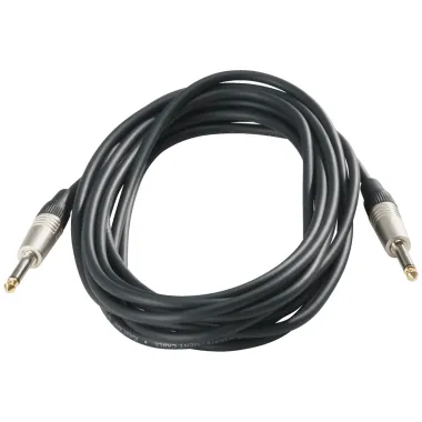 RockCable RCL 30206 D6 Hangszerkábel, egyenes TS, 6 m, aranyozott csúcs, fekete
