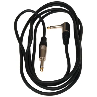 RockCable RCL 30253 D6 Hangszerek kábele, szögletes/egyenes TS, 3m, aranyozott csúcs, fekete
