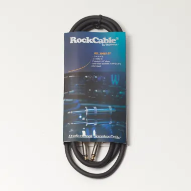 RockCable RCL 30402 D7 Hangszórókábel, Egyenes TS 6.3 mm, 2m Hossz, Aranyozott Vég
