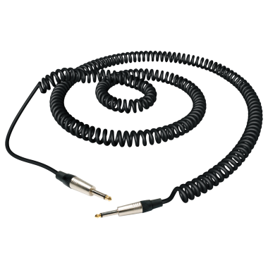 RockCable Nástrojový kabel, 5m, rovný TS, pozlacený konektor, černý