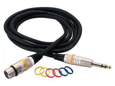 RockCable Mikrofonní kabel, vyvážený XLR a TRS, barevně kódovaný, 6m