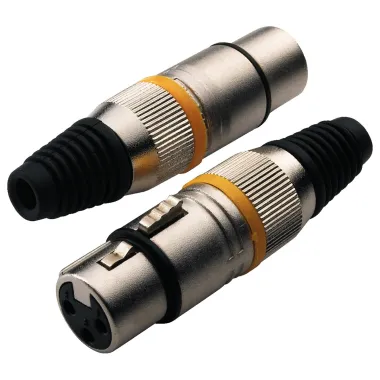 RockCable RCL 10001 M XLR női csatlakozó, fém sapka, tartós, egyszerű összeszerelés