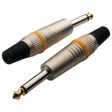 RockCable RCL 10002 M TS dugó, 6.3 mm mono, fém sapka, kábel tehermentesítés