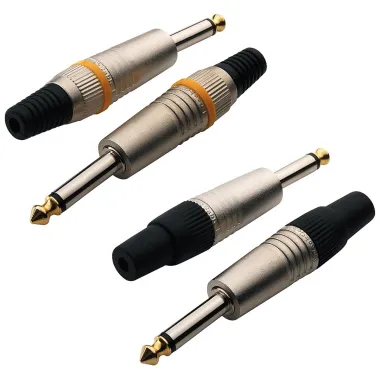 RockCable RCL 10002 M TS dugó, 6.3 mm mono, fém sapka, kábel tehermentesítés
