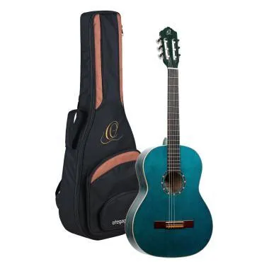 Ortega R121SNOC Family Series 4/4 Vékonytott nyakú klasszikus gitár 6 húros - Ocean Blue + Gigbag