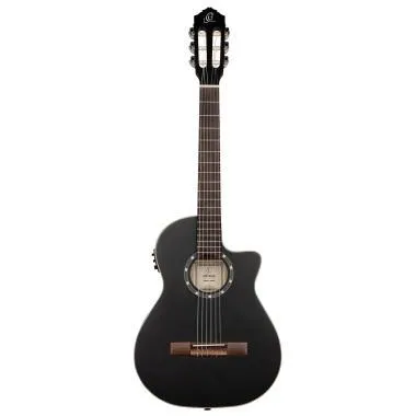 Ortega RCE125SBK-3/4 Family Series 3/4 Nylon 6-húros elektro- klasszikus gitár - Satin Black + Gig Bag