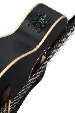 Ortega RCE125SBK-3/4 Family Series 3/4 Nylon 6-húros elektro- klasszikus gitár - Satin Black + Gig Bag