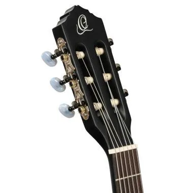 Ortega RCE125SBK-3/4 Family Series 3/4 Nylon 6-húros elektro- klasszikus gitár - Satin Black + Gig Bag