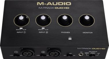 M-Audio MTRACKDUOHDPACK M-Audio M-Track Duo HD Pack mikrofon, fejhallgató és interfész: 2-be/2-ki, 24-bit/192 kHz, USB-C