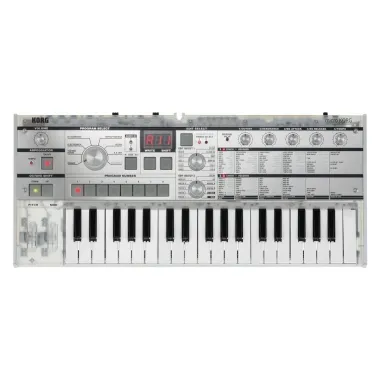 KORG KG-mKORG-CR virtuál-analóg szintetizátor/vokóder, 37 Natural Touch mini billentyű, átlátszó kivitel, tokkal