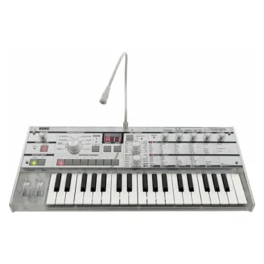 KORG KG-mKORG-CR virtuál-analóg szintetizátor/vokóder, 37 Natural Touch mini billentyű, átlátszó kivitel, tokkal