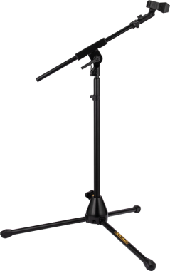 Hercules MS520BPRO Mikrofonállvány, PRO sorozat, 65,5 cm, teleszkópos gémmel, háromlábú talp, dobokhoz / erősítőkhöz